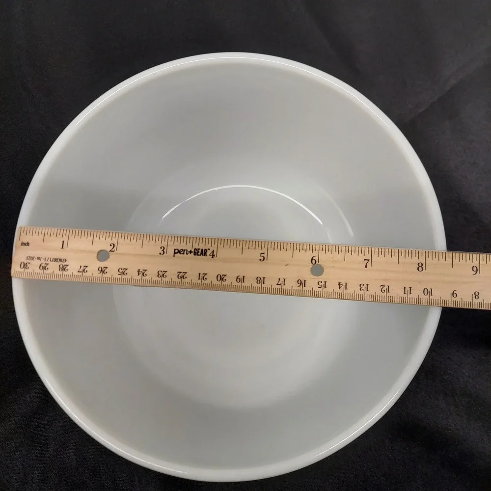 Vintage Hamilton Beach Pyrex #16 Milk Glass Mixing Bowl 4 qt White Ribbed